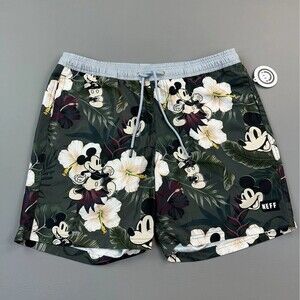 Neff Disney Mickey Mouse Men's Floral Swim Board Shorts Size Large